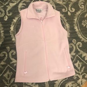 Columbia pink fleece vest size small